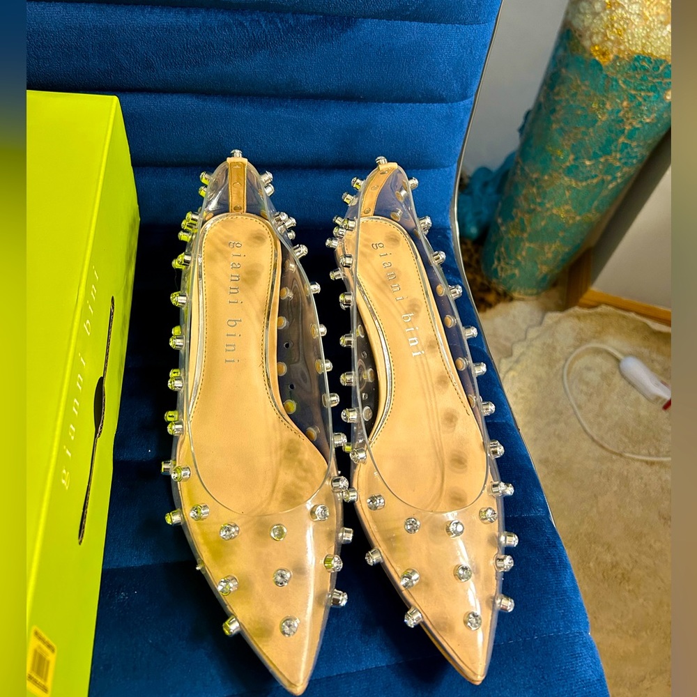 Gianni Bini Clear Studded Kitty Heal